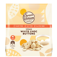 Sweet William Dairy Free White Choc Baking Buttons 300g