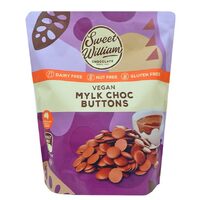 Sweet William Dairy Free Choc Baking Buttons 300g