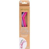 Little Mashies Reusable Soft Straws Pink 2pk