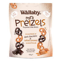Wallaby Mini Choc Caramel Pretzels 120g