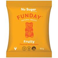 Funday No Added Sugar Fruity Gummy Bears 50g