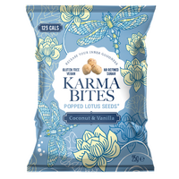 Karma Bites Popped Lotus Seeds Coconut and Vanilla 25g