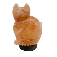 Saltco Salt Lamp Cat Wooden Base 4kg