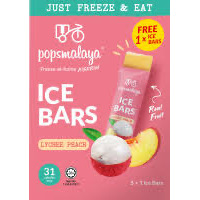 Popsmalaya Sorbet Bars Lychee & Peach (6x45ml) 270ml