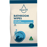 CleanLife Bathroom Plastic Free Wipes Antibac 25pk