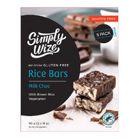 Simply Wize Rice Bars Milk Choc 90g