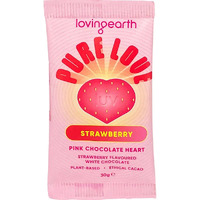 Loving Earth Strawberry White Chocolate Heart 30g
