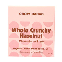 Chow Cacao Organic Crunchy Hazelnut Chocolate Slab 80g