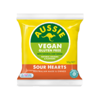 Aussie Vegan Lolly Sour Hearts 50g