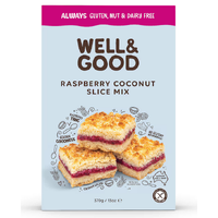 Well & Good Rasberry Coconut Slice Mix 370g