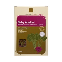 Olive Green Organics Baby Anellini Quinoa & Rice Pasta With Beetroot & Spinach 250g