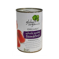 Global Organics Whole Peeled Tomatoes 400g