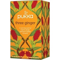 Pukka Three Ginger Organic Ginger, Galangal & Golden Turmeric Tea (20 bags)