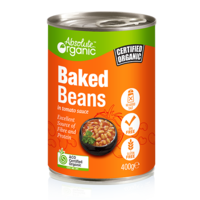 Absolute Organic Baked Beans in Tomato Sauce 400g