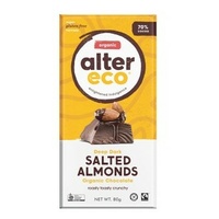 Alter Eco Dark Salted Almonds Organic Chocolate (70%) 80g