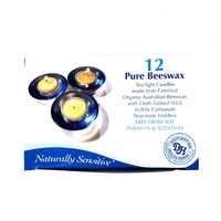 Naturally Sensitive Certified Organic Australian Beeswax Tea Light Candles (12 Pack)