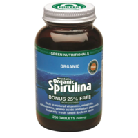 Green Nutritionals Organic Spirulina 500mg (200 Capsules)