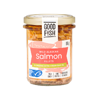 Good Fish Salmon Fillets in Organic Extra Virgin Olive Oil (Jar) 195g