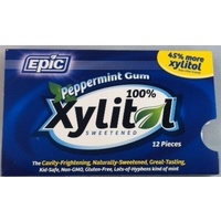 Epic PEPPERMINT Xylitol Gum (12 Pieces) 18g