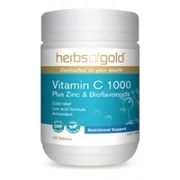 Herbs of Gold Vitamin C 1000 Plus Zinc & Bioflavonoids 120t