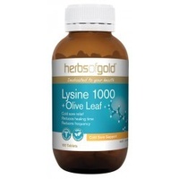 Herbs of Gold Lysine 1000+ Olive Leaf 100 tablets