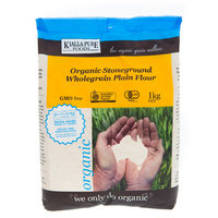 Kialla Organic Stoneground Wholegrain Plain Flour 1kg