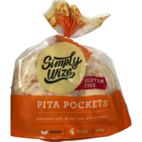 Simply Wize Gluten Free Pita Pockets (4 Pack) 360g