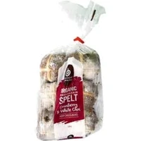Ancient Grains Spelt Hot X Buns White Choc & Cranberry 540g