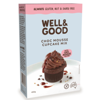 Well & Good Gluten Free Choc Mousse Cupcake Mix 450g