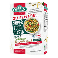 Orgran Super Trio Pasta Penne Kale Quinoa & Brown Rice 250g