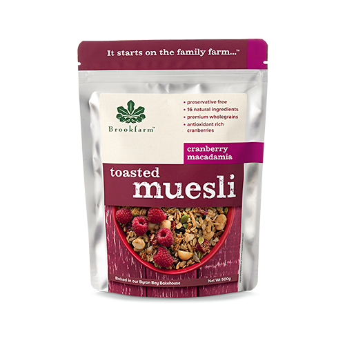 Brookfarm Toasted Muesli Cranberry & Macadamia 500g