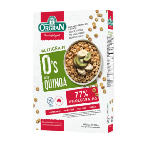 Orgran Gluten Free Multigrain O's With Quinoa 300g      