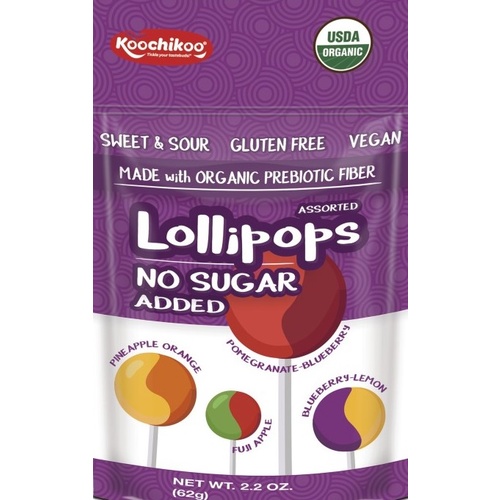 Koochikoo (No Sugar) 4 Flavors Lollipops 62g