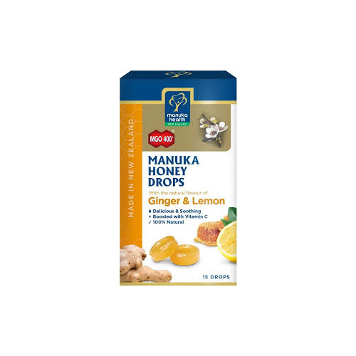 Manuka Health Honey Drops (Ginger Lemon) MGO 400+ 15 Pack 65g