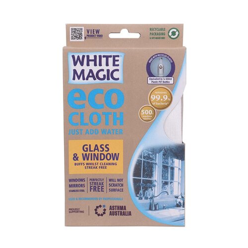 White Magic Eco Micro Fibre Glass & Window Cloth (1 Pack)