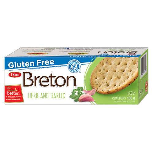 Breton Gluten Free Biscuit Herb & Garlic 135g