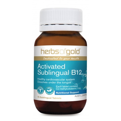Herbs of Gold Activated Sublingual B12 (75 Tablets)