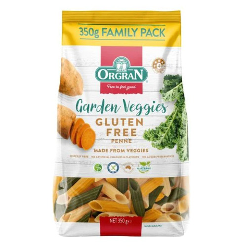 Orgran Gluten Free Pasta Garden Veggies Penne 350g 