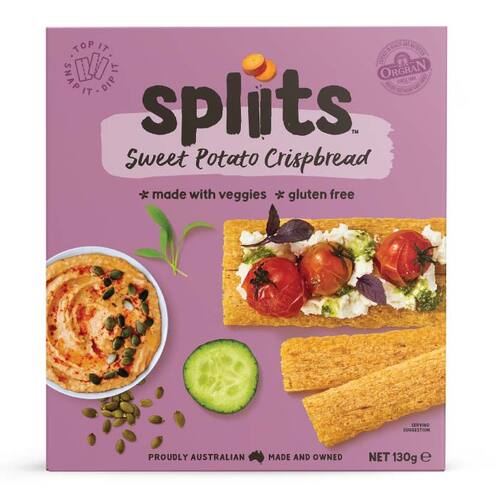 Orgran Spliits Gluten Free Sweet Potato Crispbread 130g