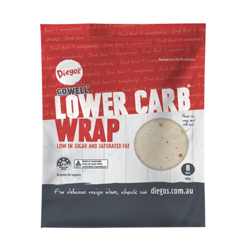 Diegos Go Well Lower Carb Wraps (8 Pack) 400g