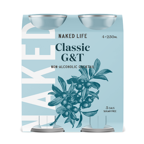 Naked Life Non Alcoholic Classic G&T Cans (4x250ml) 1L