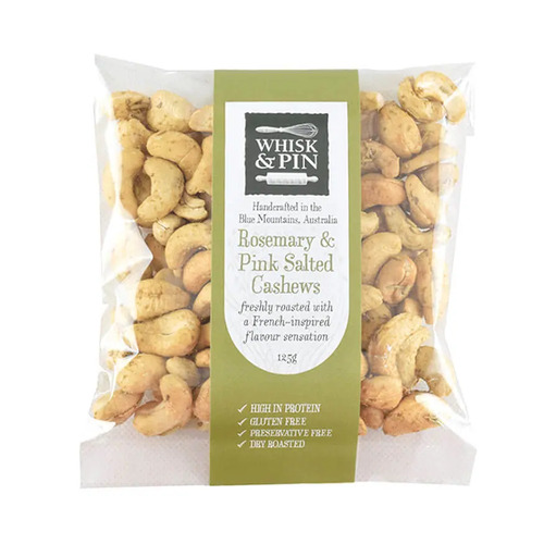 Whisk & Pin Gluten Free Rosemary & Pink Salted Cashews 125g
