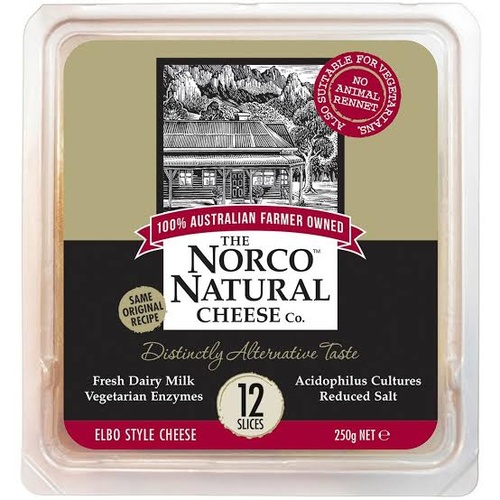 Norco Natural Cheese Slices (12 Pack) 250g