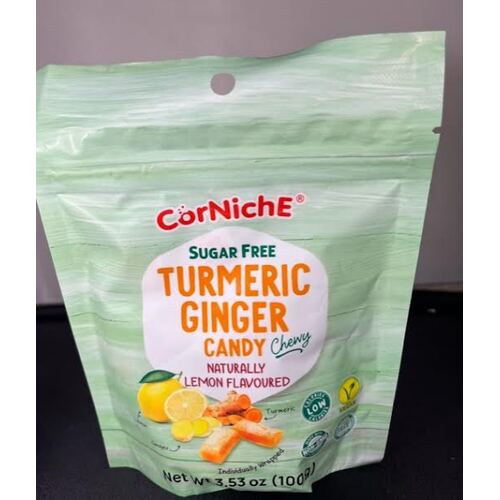 Corniche Sugar Free Turmeric Ginger Candy Lemon 100g
