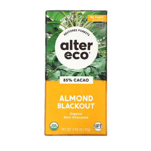 Alter Eco Organic Almond Blackout 85% Cacao 75g