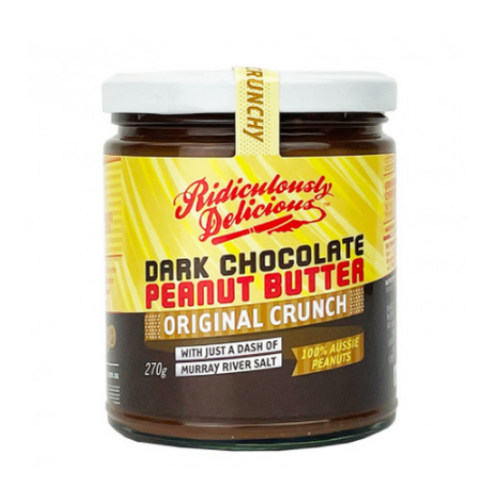 Ridiculously Delicious Dark Choc Peanut Butter Crunchy Spead 270g