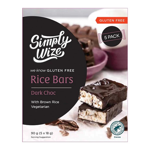 Simply Wize Rice Bars Dark Choc 90g