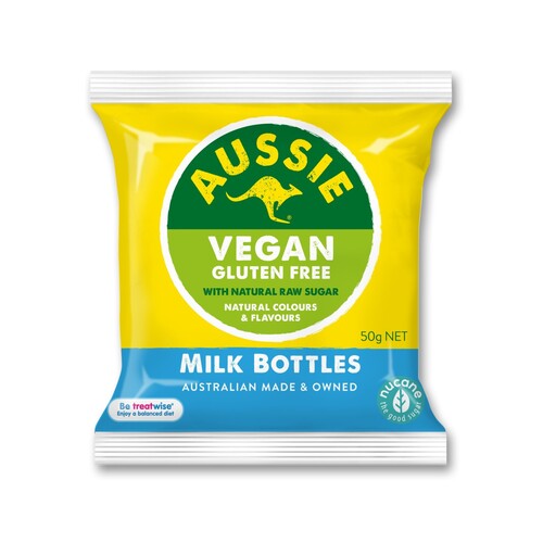 Aussie Vegan Lolly Milk Bottles 50g
