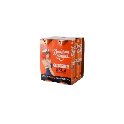 Buderim Ginger Beer (non alcoholic) 4x250ml can