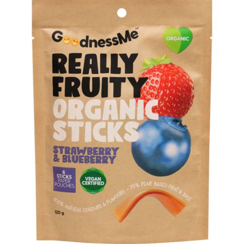 Goodness Me Really Fruity Organic Sticks Strawberry & Blueberry 120g
